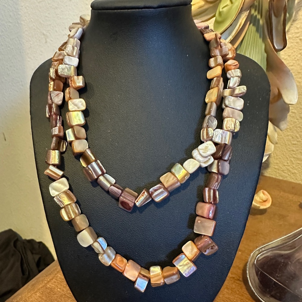 Elegant Mother of Pearl Multi-Color Beaded Necklace